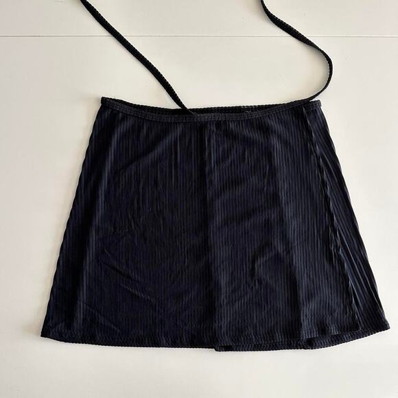 navy black rib wrap bikin cover up skirt - Picture 2 of 8